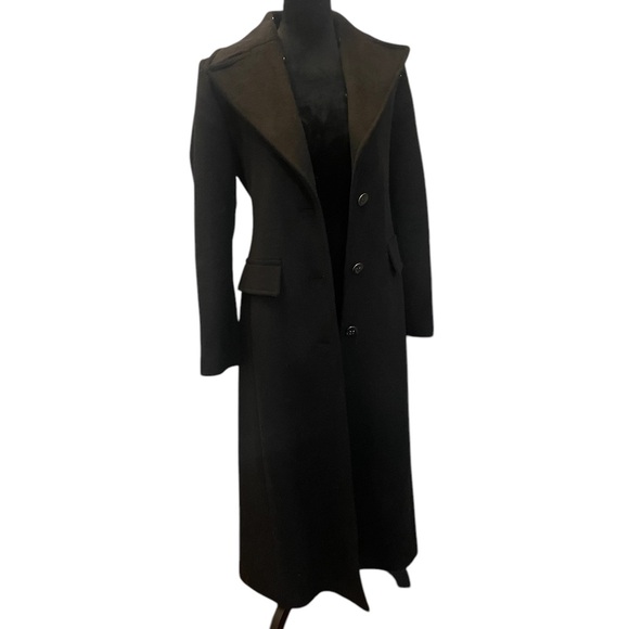 Calvin Klein Black tailored  Long  Coat,Small - Picture 5 of 6